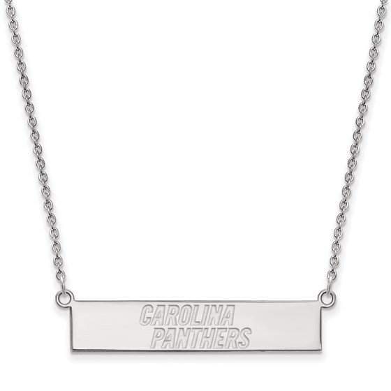 Sterling Silver Carolina Panthers Small Bar Necklace Sterling Silver Carolina Panthers Small Bar Necklace